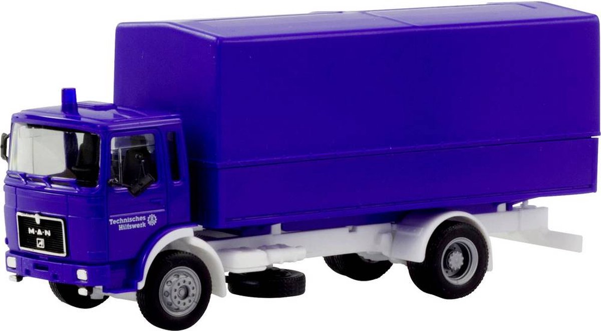 Herpa 310925 H0 MAN F8 Vrachtwagen met dekzeilhuif THW