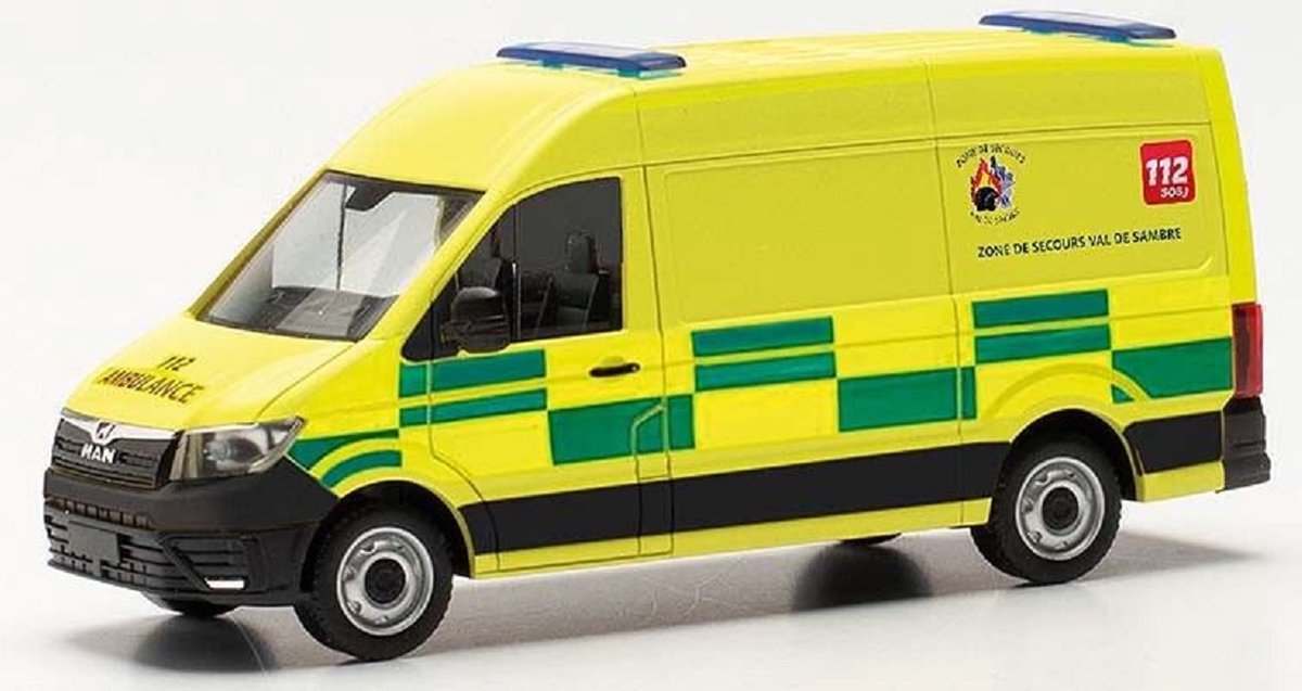 Herpa MAN TGE Ambulance België (B) schaal 1:87 lengte 7cm