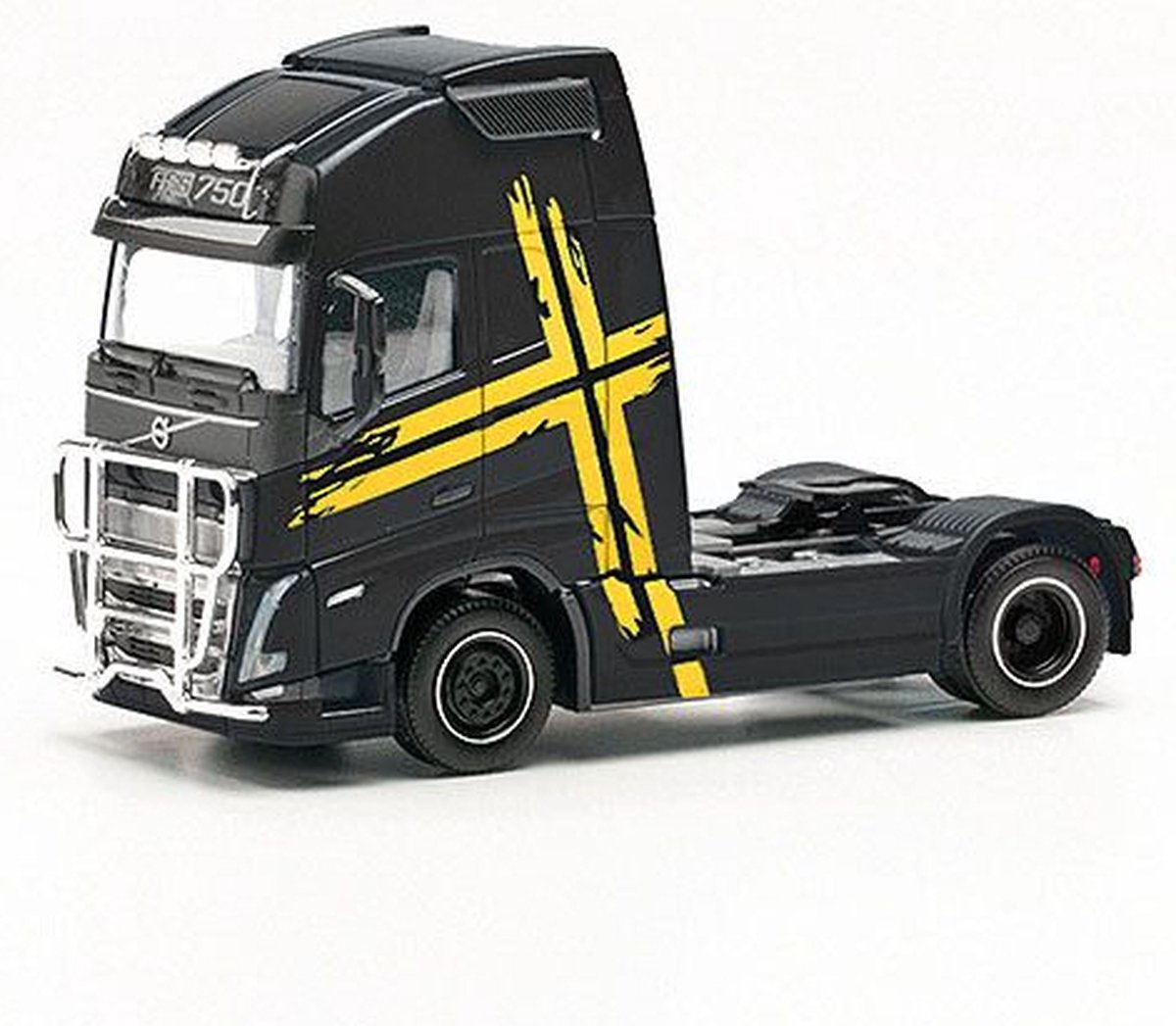 Herpa schaalmodel Volvo vrachtwagen FH 16 Gl. XL 20 + Lampenbeugel Zweden, zwart 1:87 lengte 7cm