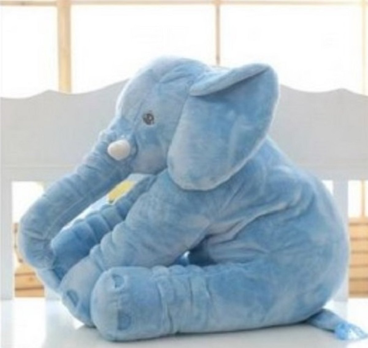 Olifant Knuffel XL - 65 cm - Olifant Kussen - Zachte Olifant Knuffel - Blauwe - Pluche Olifant Kussen - Babys - Peuters - Kleuters – Grijs - Blauw - Cadeau – Kado - Kraamcadeau - Kinderen - Geschenk - Olifanten Knuffel - Baby Knuffel