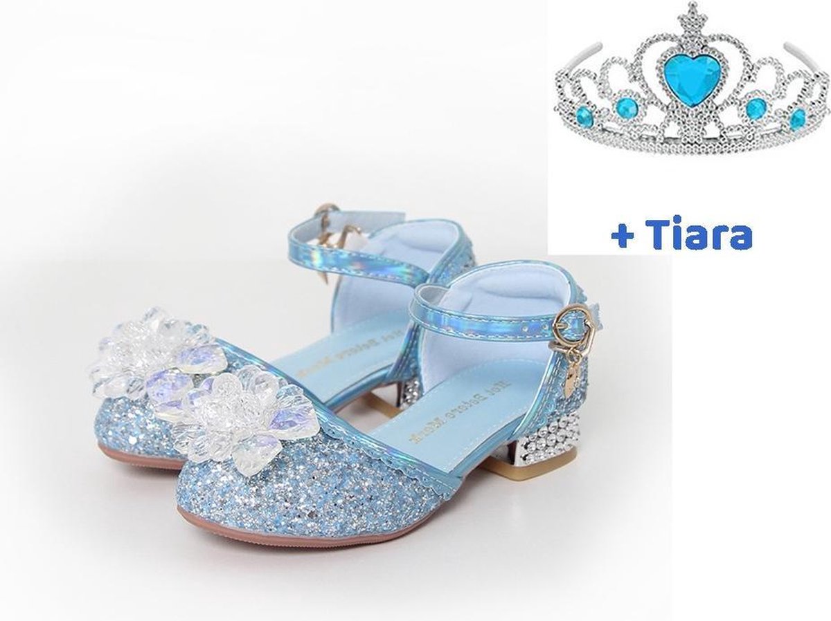 Prinsessen schoenen - Blauw - maat 30 (binnenzool 19,2 cm) - Verkleedkleren Meisje - Elsa schoenen