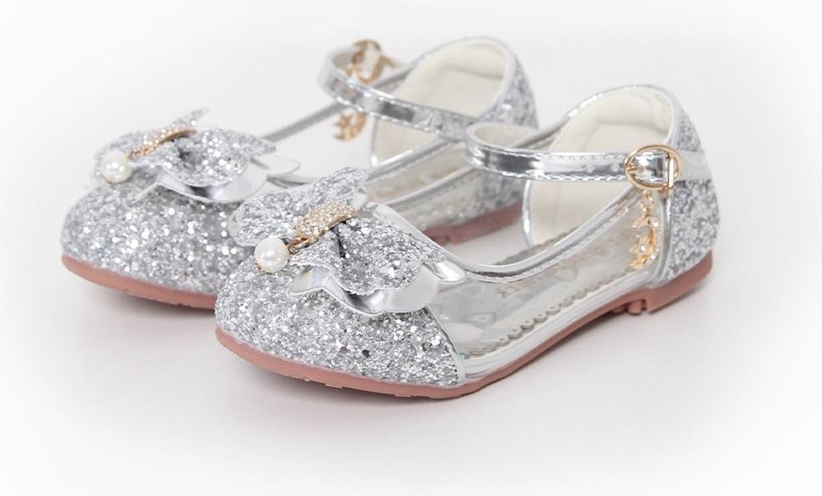 Prinsessen schoenen - Zilver - maat 31 (binnenzool 19,8 cm) - Verkleedkleren Meisje - Elsa schoenen