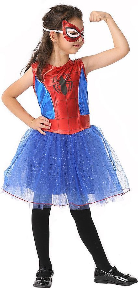 Spiderman Spidergirl verkleedjurk - maat M (110/116) - Verkleedkleren Meisje - Carnaval