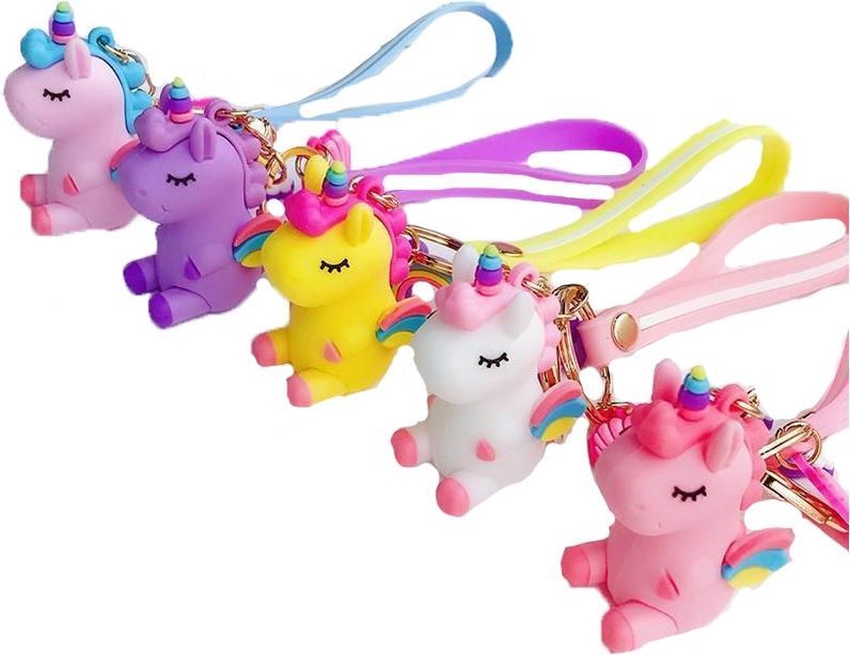 Traktatie Uitdeelcadeautjes Kinderen - 5 x Unicorn Hanger - Grabbelton Cadeautjes - Klein Speelgoed