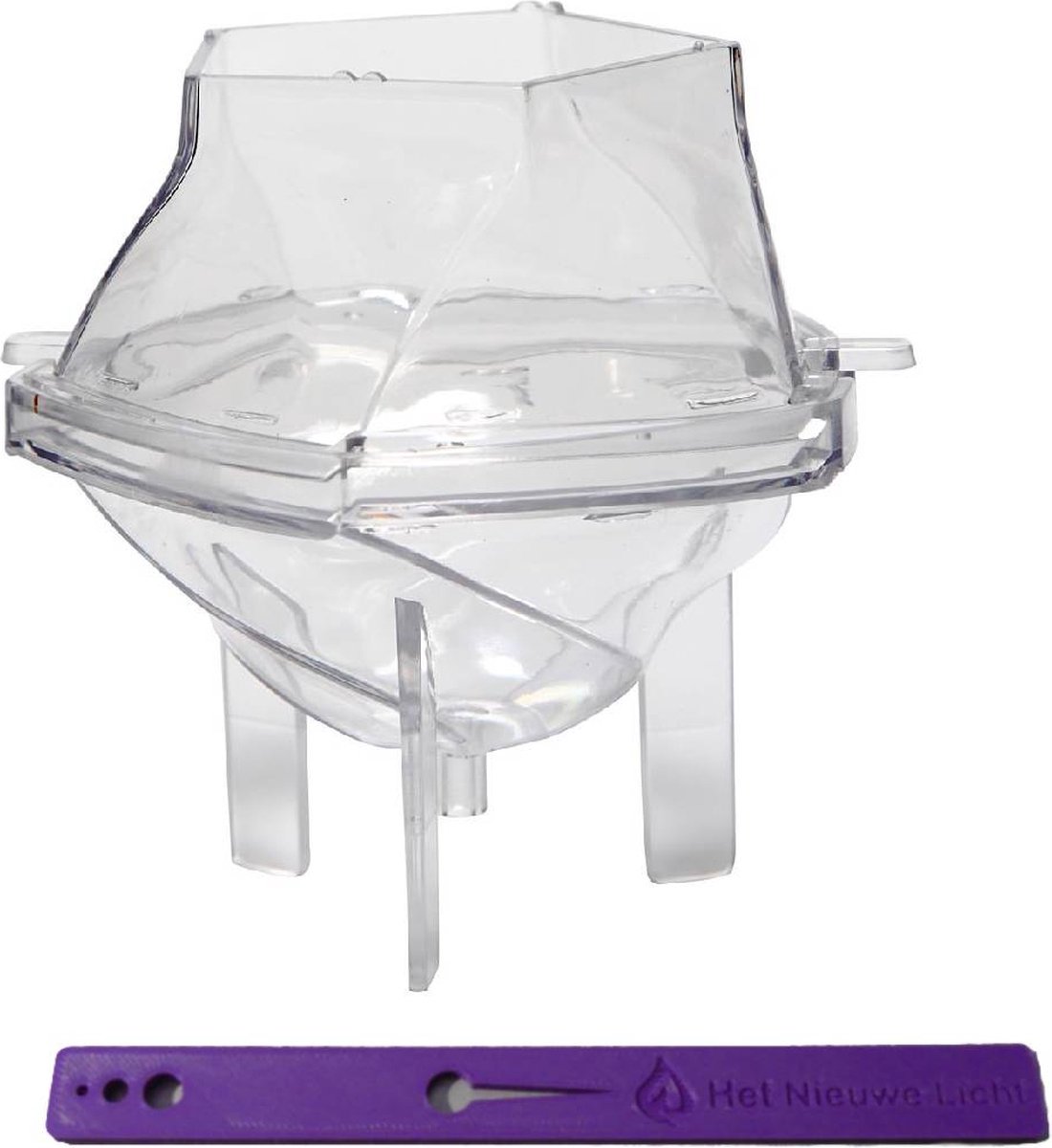   - kaarsenmal - Sculptuur bol Ø 80mm + Pitklem - gietmal voor kaarsen