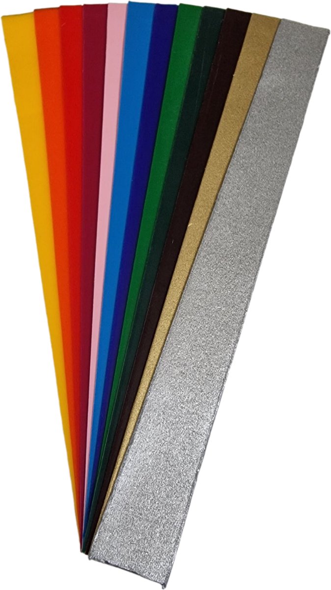 Het Nieuwe Licht® - Versierwas - wasfolie - stroken - 12 kleuren - 2x20cm