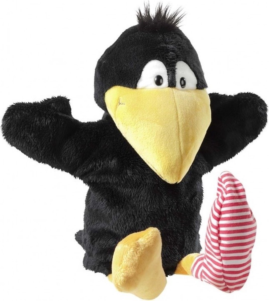 Pluche handpop vogel Kleine Raaf 36 cm