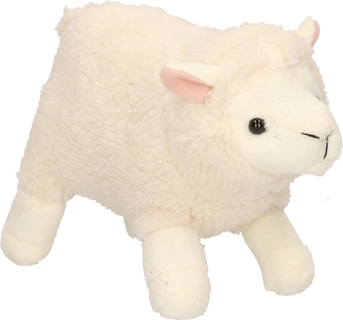 Pluche wit schaap knuffel 19 cm - Boerderij dieren knuffels - Kleine knuffeltjes