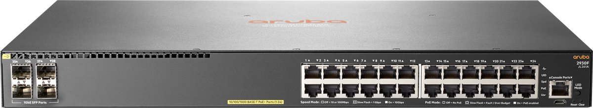 Hewlett Packard Enterprise Aruba 2930F 24G PoE+ 4SFP Beheerde netwerkswitch L3 Gigabit Ethernet (10/100/1000) Power over Ethernet (PoE) 1U Grijs