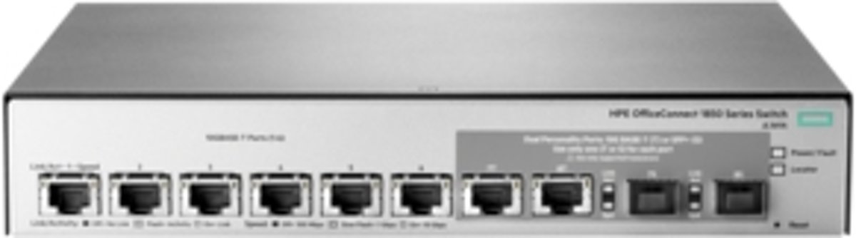 Hewlett Packard Enterprise OfficeConnect 1850 6XGT & 2XGT/SPF+ Beheerde netwerkswitch L2 Gigabit Ethernet (10/100/1000) 1U Grijs