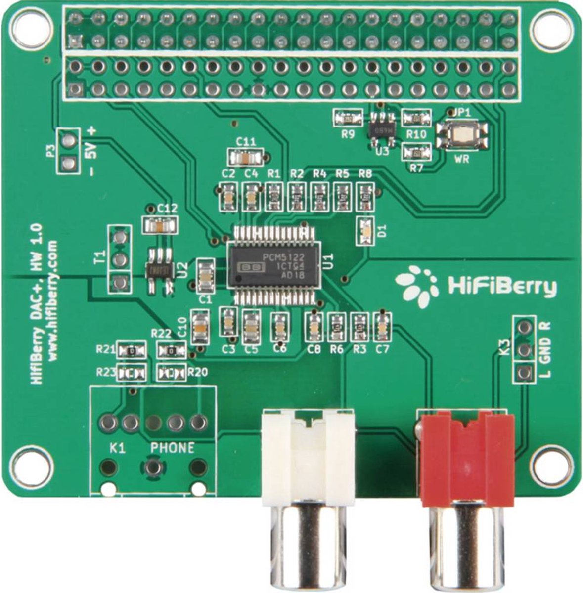 HiFiBerry DAC+ standard, RCA version