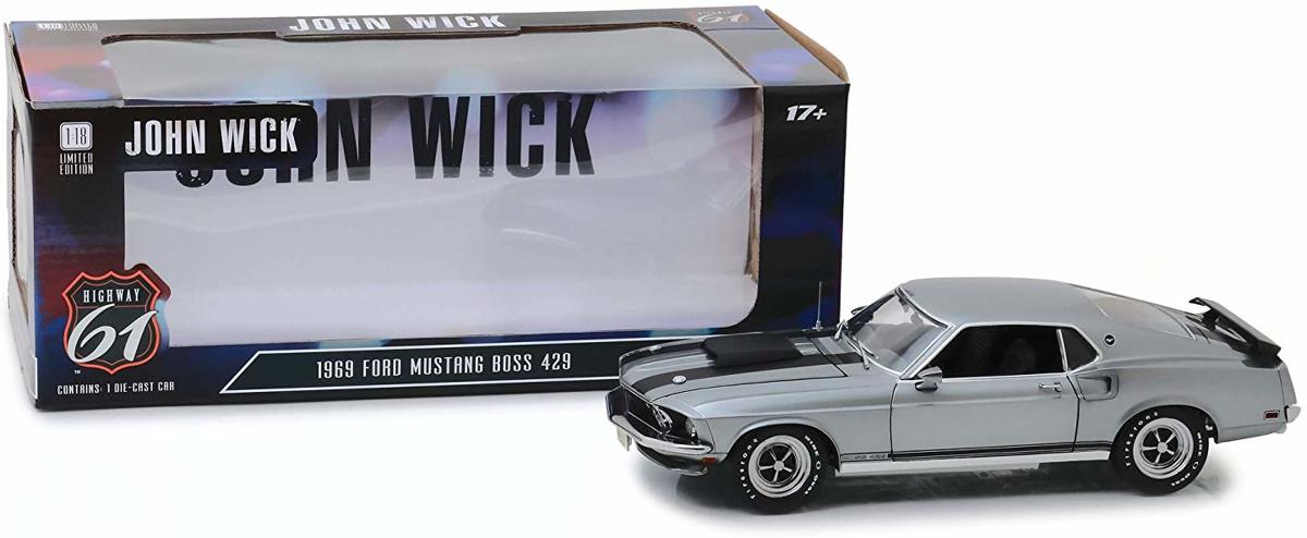 Ford Mustang Boss 429 1969 John Wick Grijs metallic 1-18  