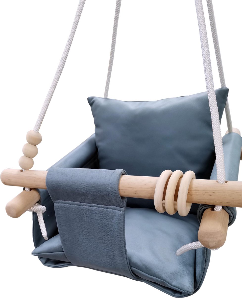 Baby / Kinder   voor binnen of buiten! - Baby Swing -  stoel inclusief Zachte Kussens en Bevestigingsmaterialen