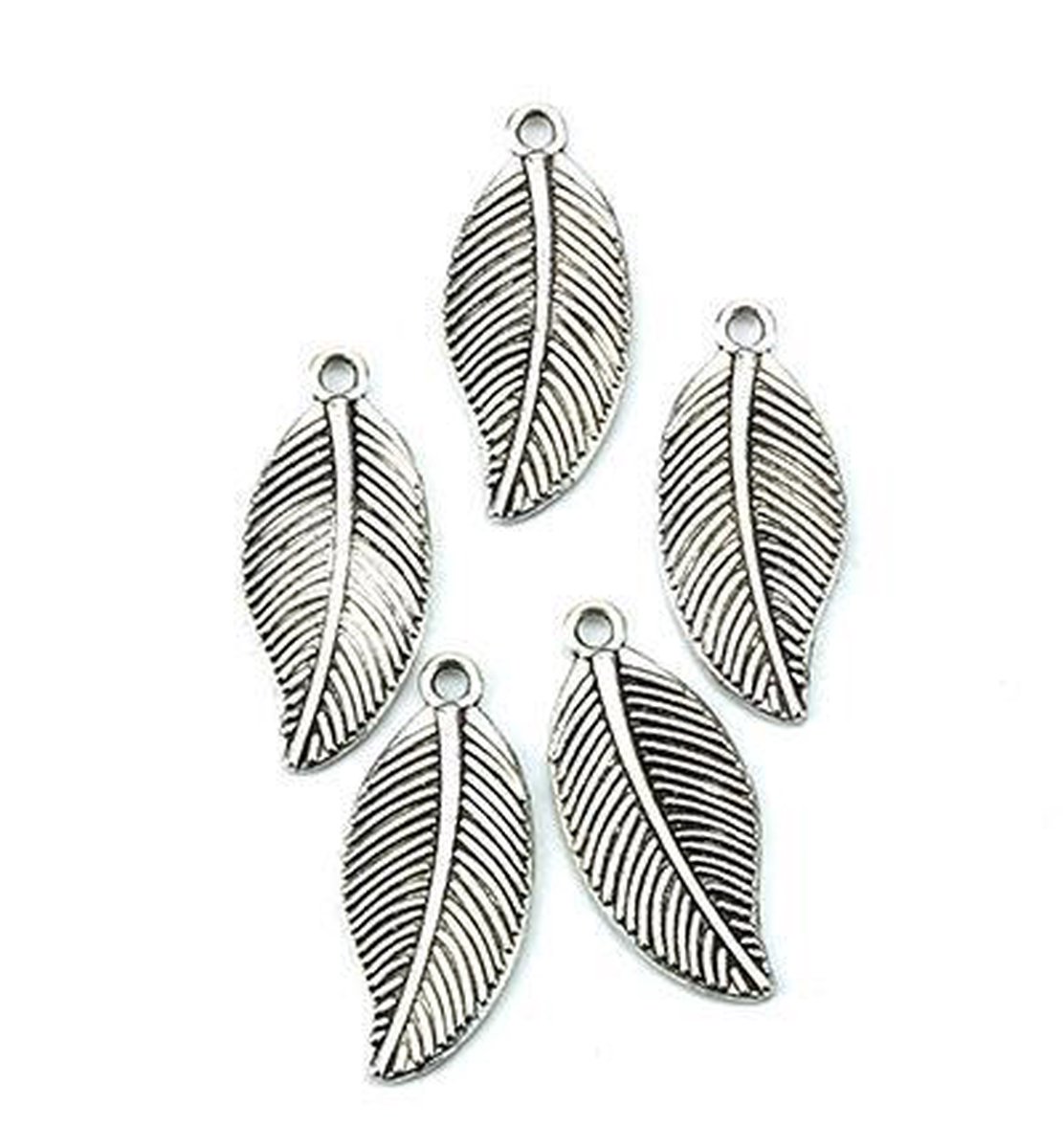 12419-1913 Metal Charms. Leaves. Platinum