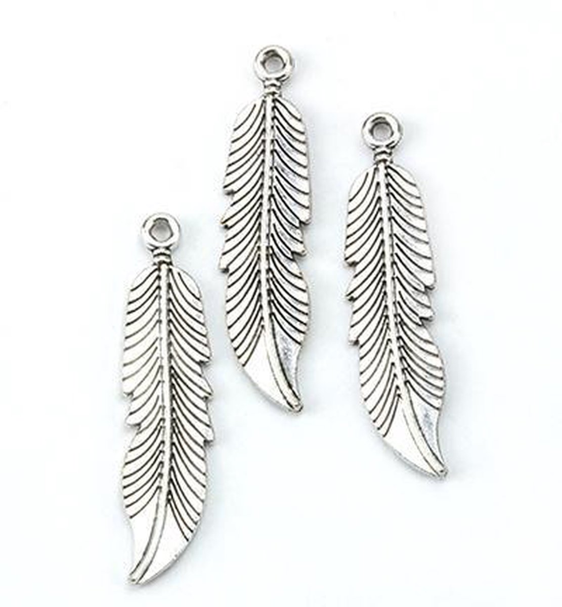 12419-1914 Metal Charms. Leaves. Platinum