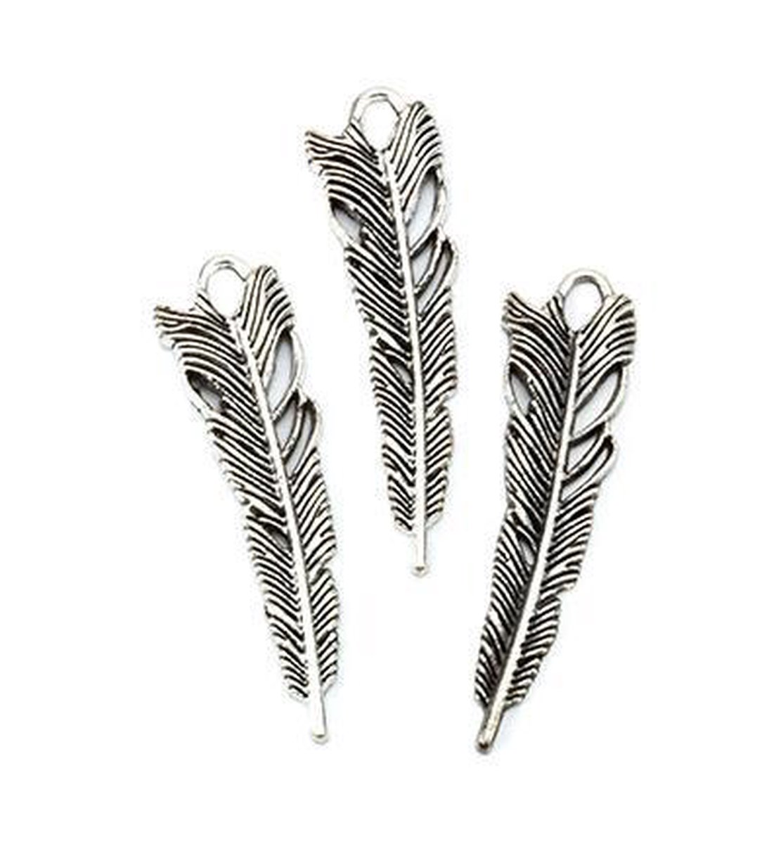 12419-1915 Metal Charms. Leaves. Platinum