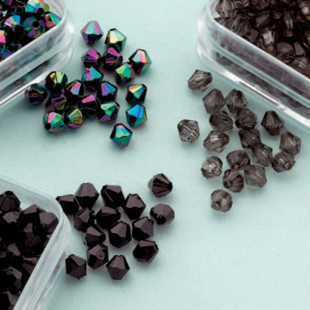 4mm Diamond Shape - 4 grs x 6 doosjes - Donker Bruin en Zwart