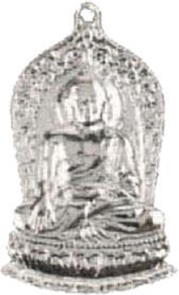 Bedeltje / Kettinghanger Boedha 24 x 44 mm platinum