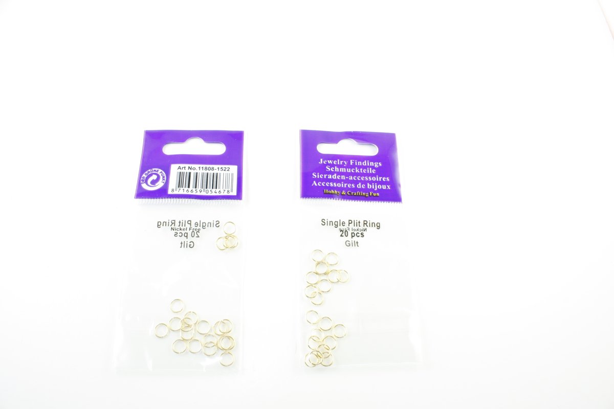 Enkele Splitringen 8mm Goud 3 zakjes a 20 stuks (dus 60 stuks totaal)