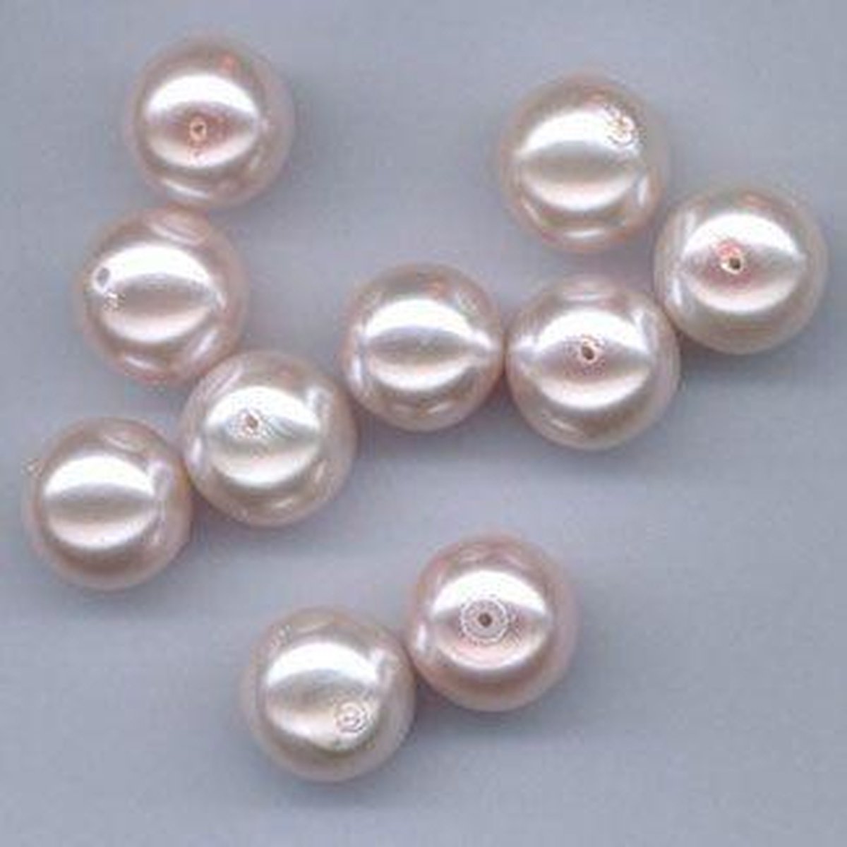 Glasparels 14mm Pastel Roze 10 stuks