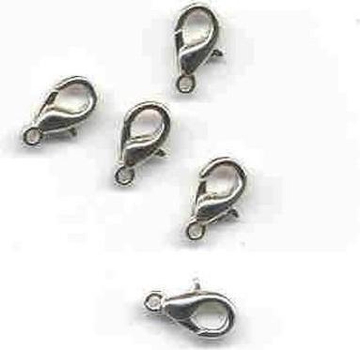 Karabiner zilverkleur 10 millimeter 5 Stuks
