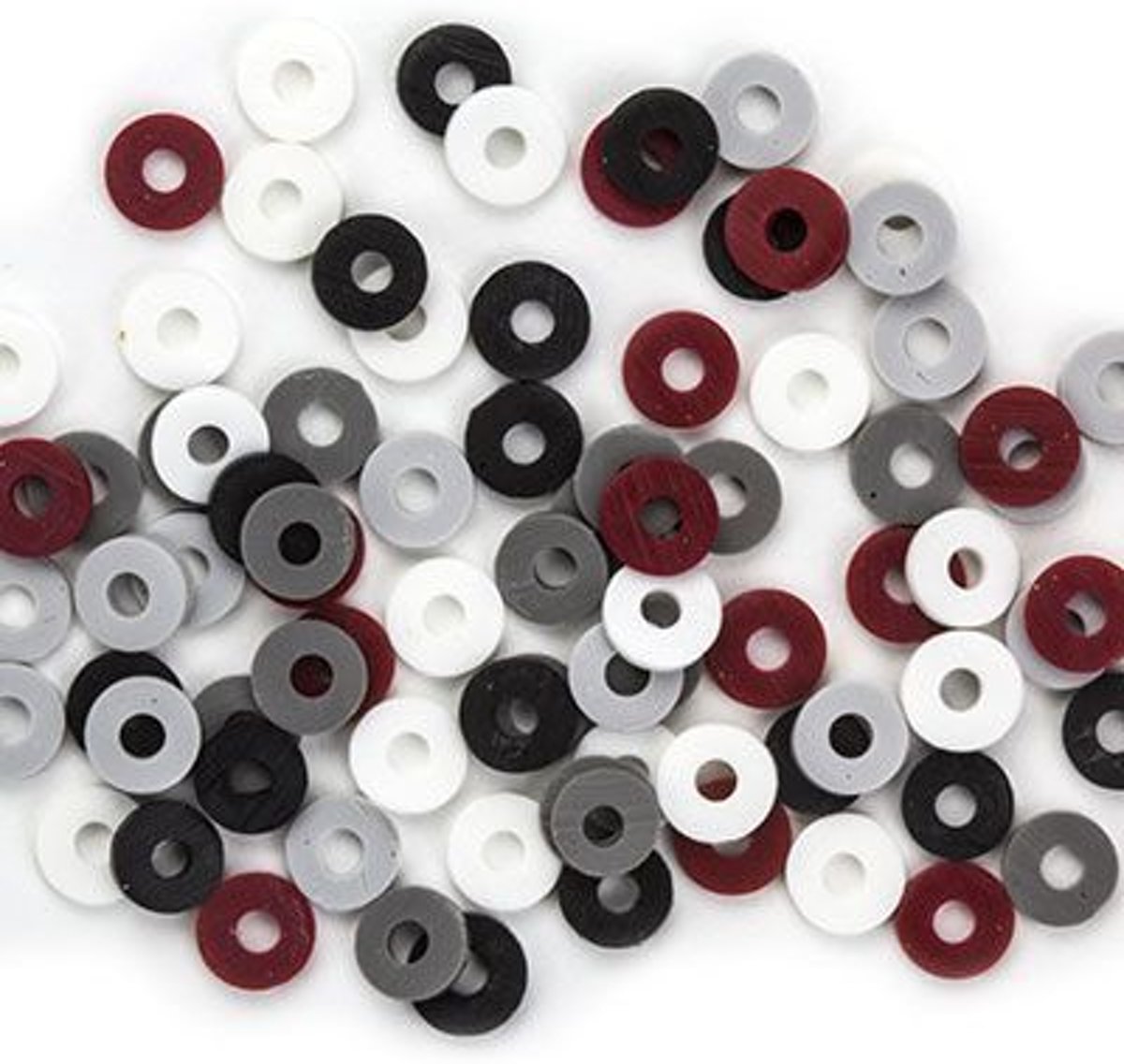 Katsuki Mix 6 mm Grijs/Zwart/Wit/Rood (ongeveer 100 stuks)