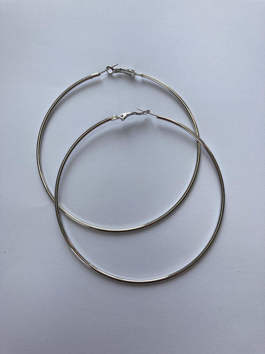 PieKa Oorbelringen Zilver kleur 90mm 1 paar