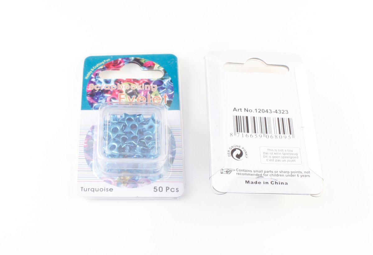 Scrapbooking Eyelet Ster  8mm 50 stuks Blauw