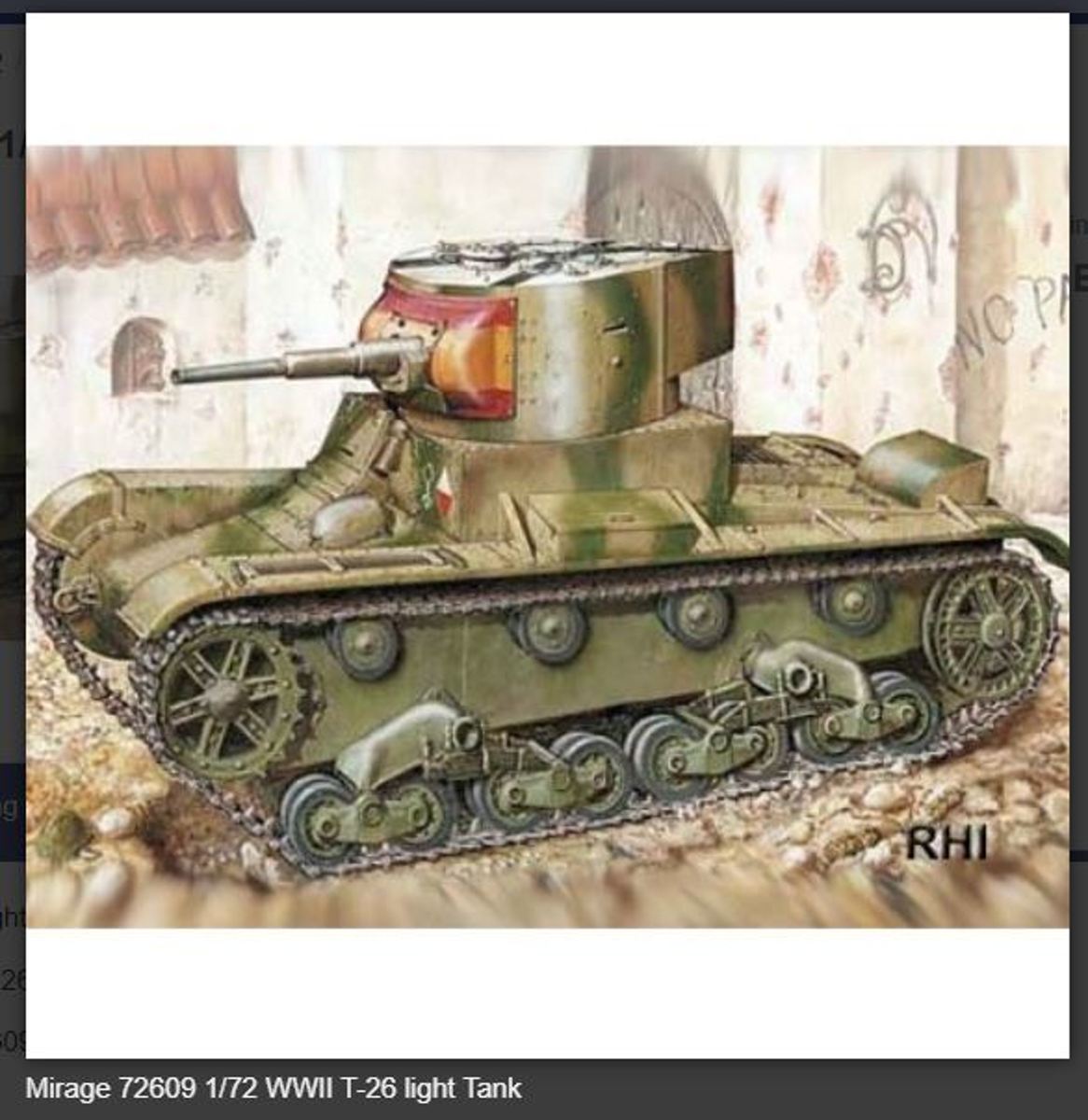 Bouwpakket Mirage-Hobby Mirage 72609 1/72 WWII T-26 light Tank model 1933