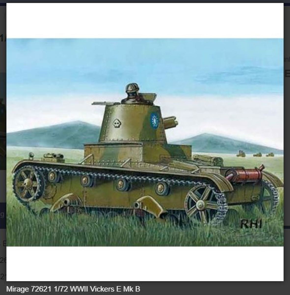 Bouwpakket Mirage-Hobby Mirage 72621 1/72 WWII Vickers E Mk B Chinese tank