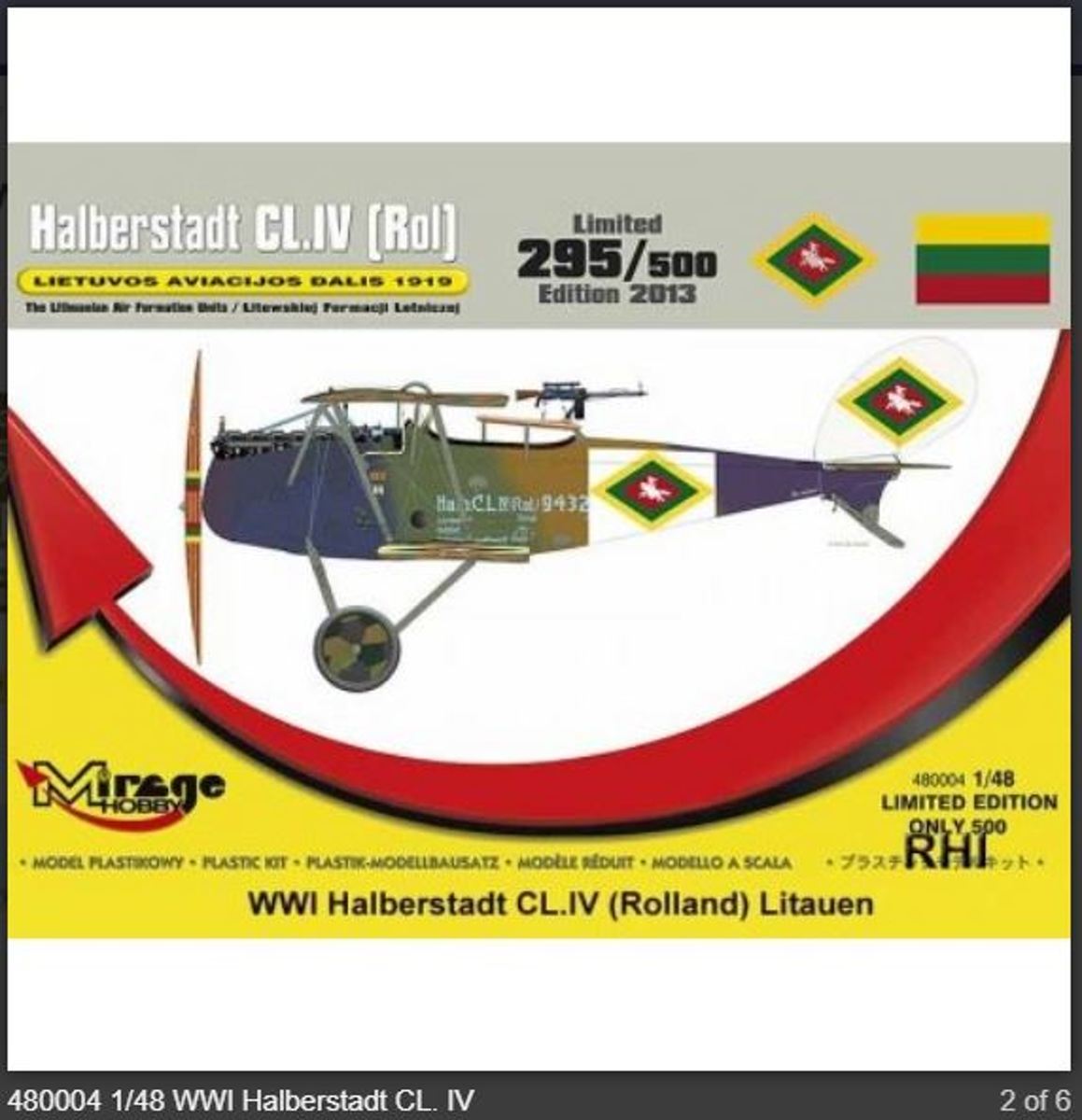 Mirage-Hobby 480004 Halberstadt CL.IV (Rol) LIETUVOS AVIACIJOS DALIS 1919