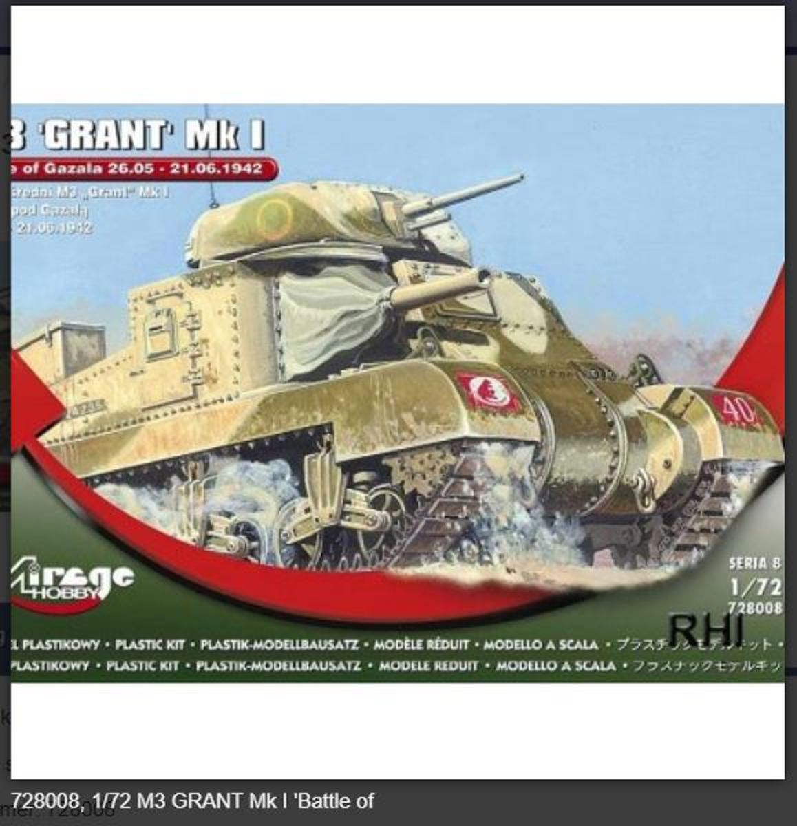 Mirage-Hobby 728002 Medium Tank Lee Mk I