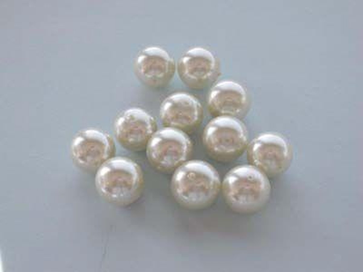 Glasparels 12mm Beige 15stuks