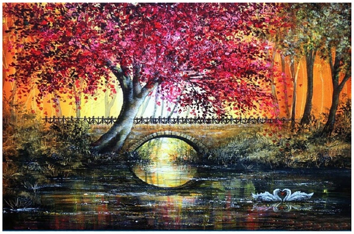 Diamond Painting Boom En Brug - 30x40 - Diamant Schilderen - Diamond Painting Pakket - Pixelhobby