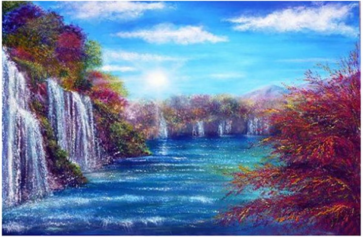 Diamond Painting Waterval - 30x40 - Diamant Schilderen - Diamond Painting Pakket - Pixelhobby