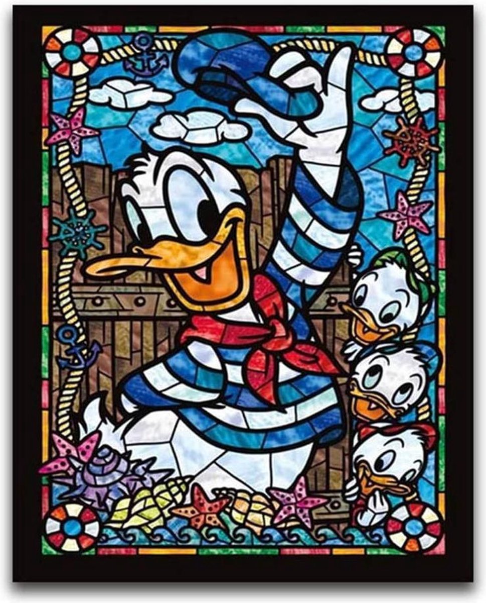 Hobbycave Diamond Painting en Accessoires - 35x45cm - Vierkante Steentjes - Hobby - Donald Duck