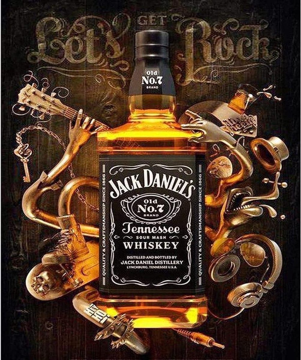 Hobbycave Diamond Painting en Accessoires - 35x45cm - Vierkante Steentjes - Hobby - Jack Daniels