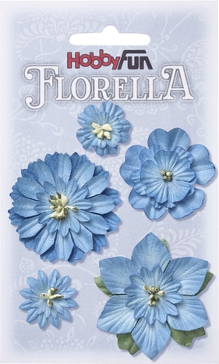 FLORELLA-Bloemen blauw, 2-5cm