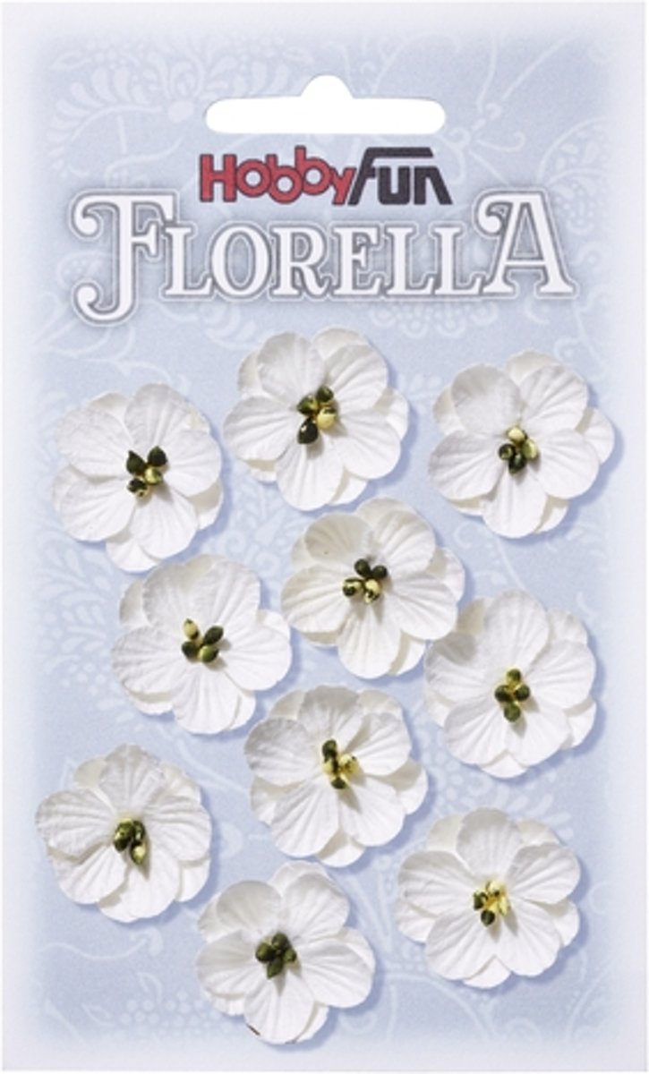 FLORELLA-Bloemen wit, 2,5cm