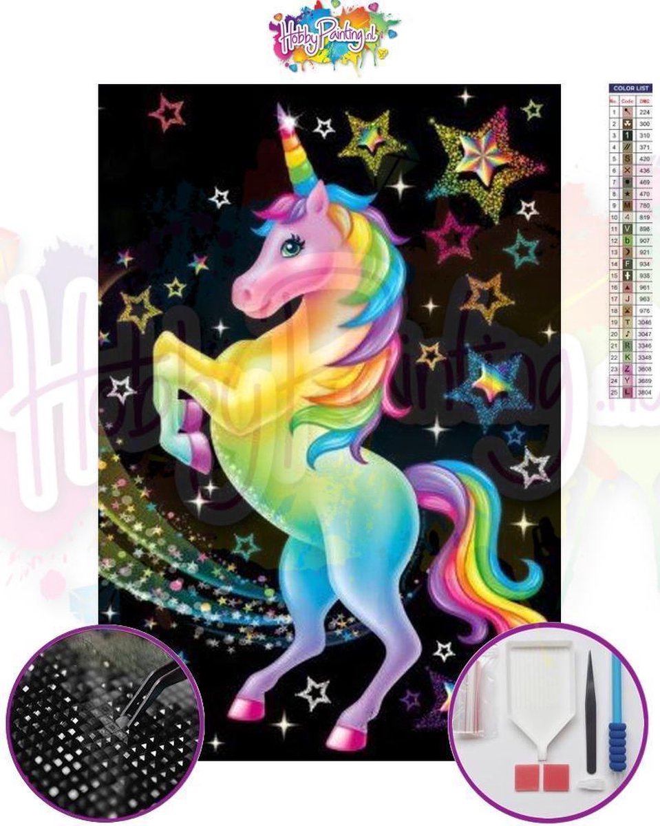 Diamond Painting Volwassenen Unicorn Dieren 30 x 40 Premium Pakket - 5D Puzzel Acryl Vierkant - Dieren Landschap Natuur – DiamondPainting Hobby - Wand Decoratie Schilderij – Hobbypainting.nl™