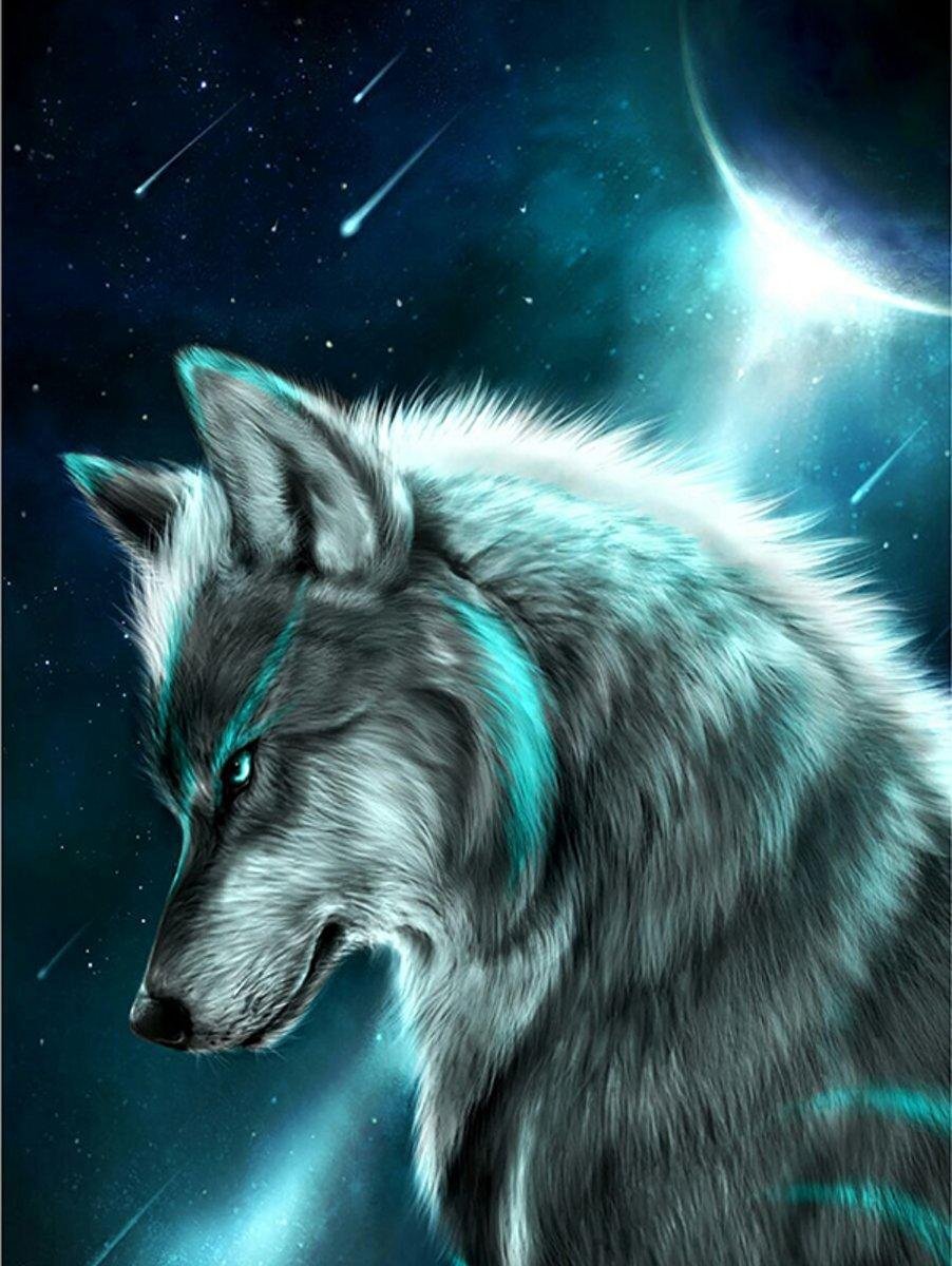 Diamond Painting Volwassenen Wolf Maan Dieren 30 x 40 Premium Pakket - 5D Puzzel Acryl Vierkant - Dieren Landschap Natuur – DiamondPainting Hobby - Wand Decoratie Schilderij – Hobbypainting.nl™