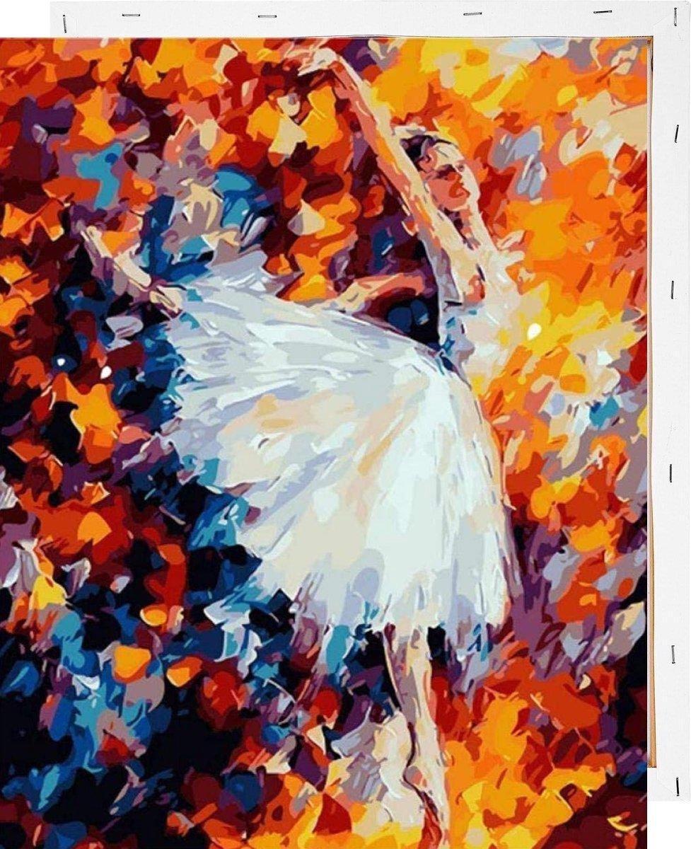 Schilderen op Nummer Ballet Dans 40x50 met Frame Volwassenen Kinderen - Kleuren op Nummer - Paint by Number - Hobbypainting.nl®