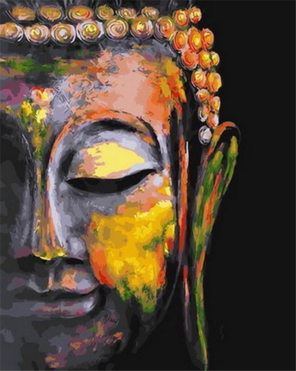 Schilderen op Nummer Boeddha Buddha 40x50 Volwassenen & Kinderen - Kleuren op Nummer - Paint by Number - Hobbypainting.nl®