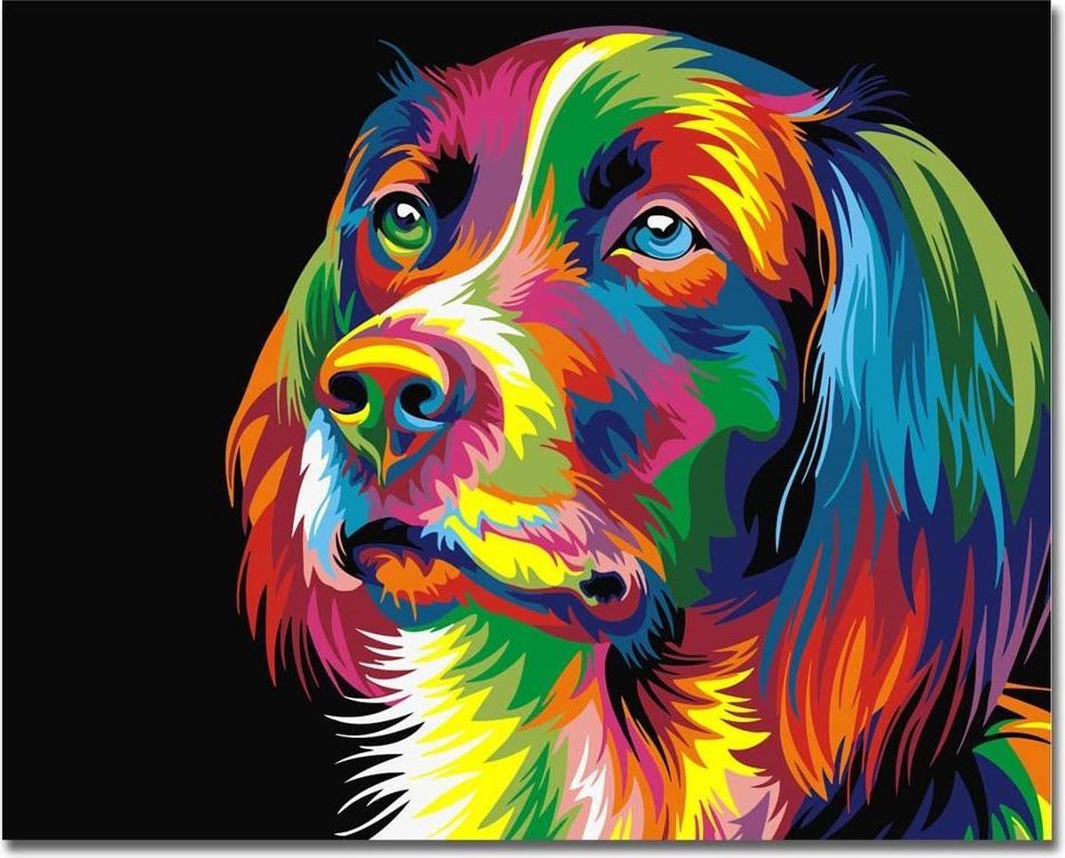 Schilderen op Nummer Hond Volwassenen & Kinderen - Kleuren op Nummer - Paint by Number - Hobbypainting.nl®