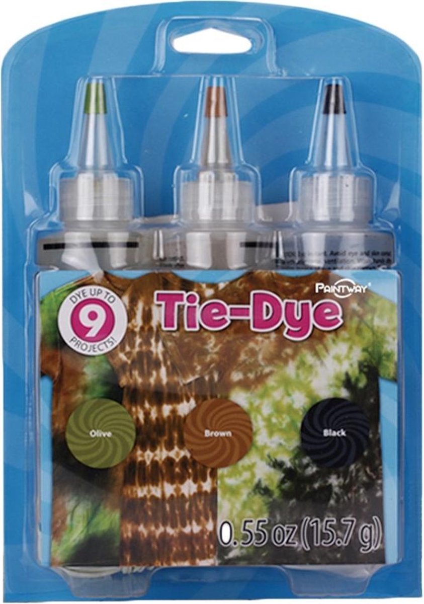 Tie Dye Kit Verf Set Textielverf 3 Kleuren 100ml - T Shirt Tie Dye Set Incl Touw & Handschoenen – Tie Dye Paint - Kindvriendelijk - Hoge Kwaliteit - Hobbypainting.nl®