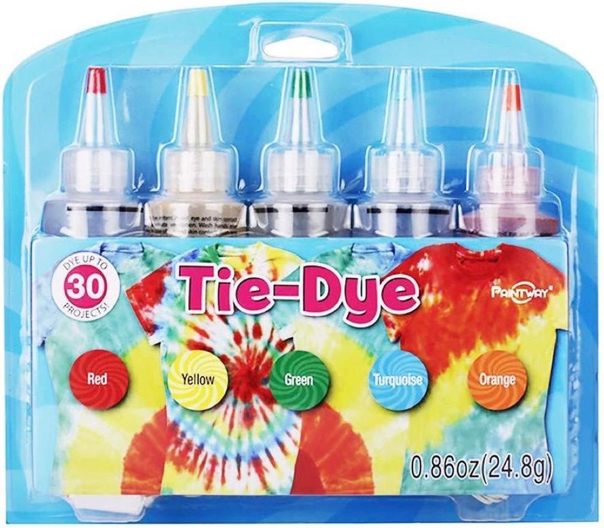 Tie Dye Kit Verf Set Textielverf 5 Kleuren 100ml - T Shirt Tie Dye Set Incl Touw & Handschoenen – Tie Dye Paint - Kindvriendelijk - Hoge Kwaliteit - Hobbypainting.nl®