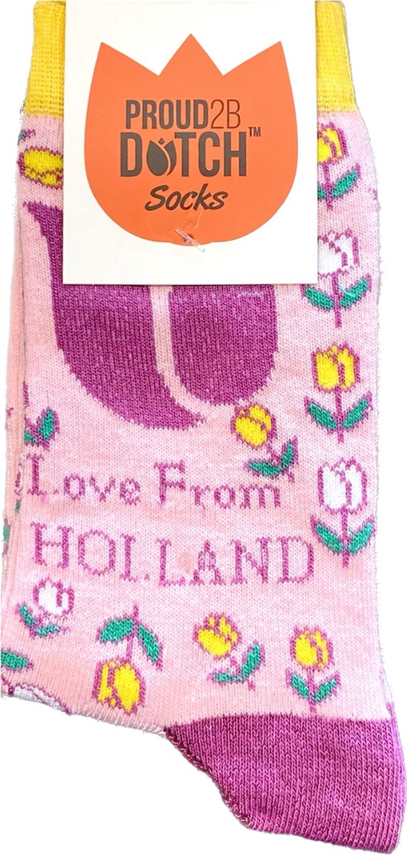 Sokken Love From Holland roze 36/41