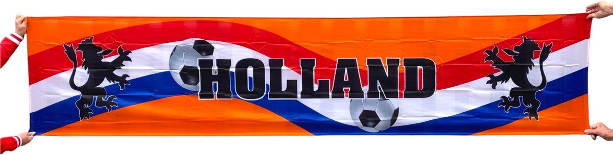   spandoek - 340 x 74 cm - Oranje banner EK / WK voetbal - Koningsdag - Nederland