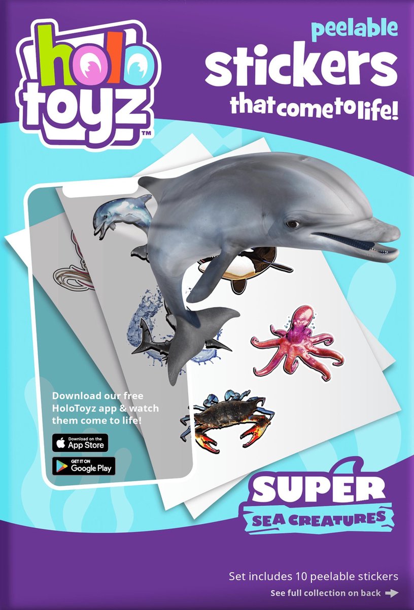 Holotoyz Super Sea Creatures afpelbare stickers