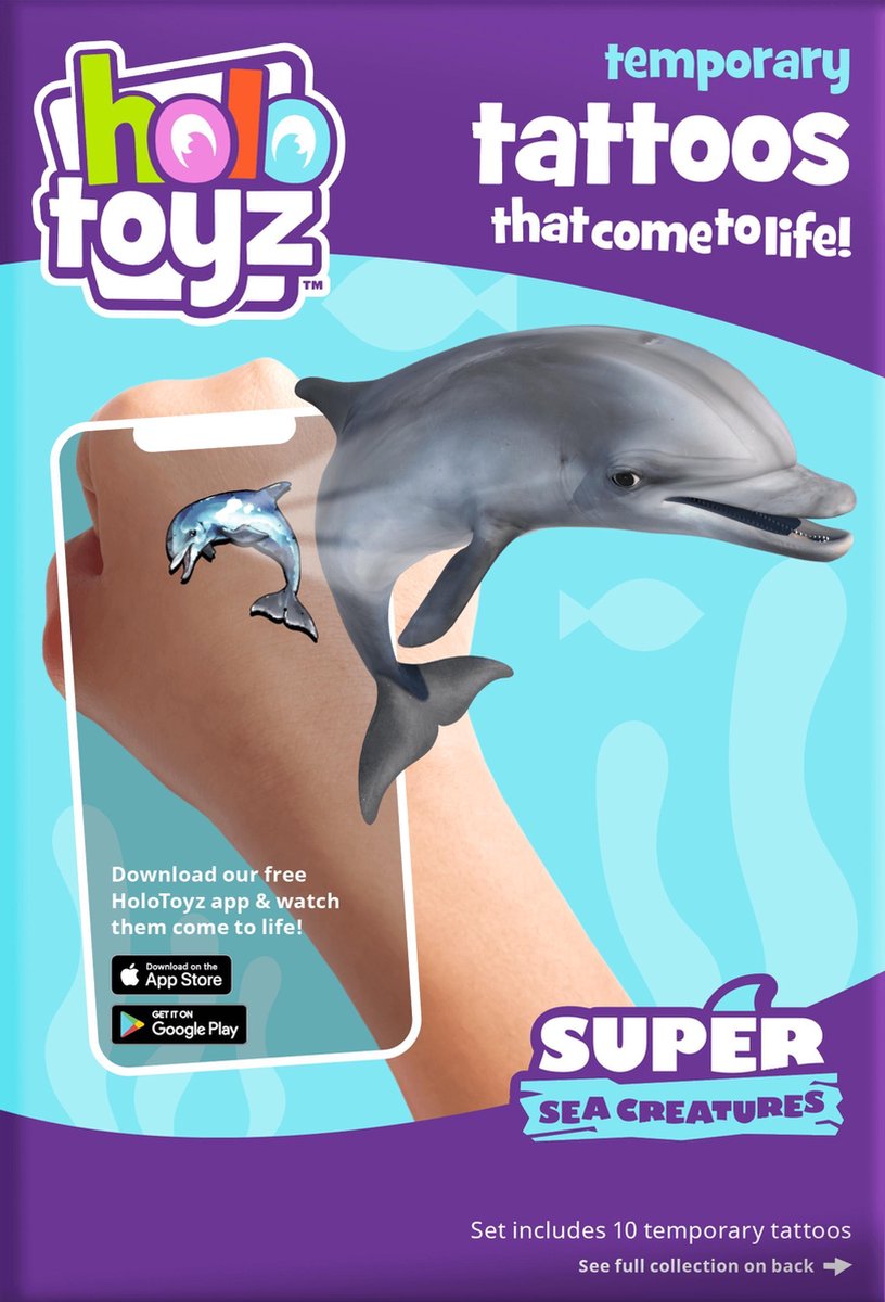 Holotoyz Super Sea Creatures tijdelijke tatoeages